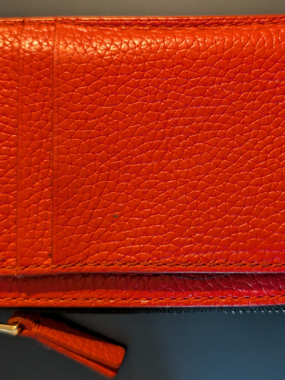 Red Leather Wallet with Gold Chain Accent - Picture 4 of 6